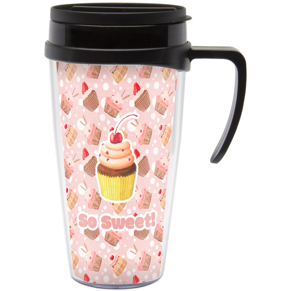 Custom Sweet Cupcakes Acrylic Travel Mug with Handle (Personalized)