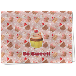 Sweet Cupcakes Kitchen Towel - Waffle Weave - Full Color Print (Personalized)