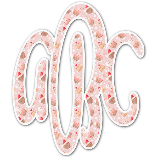 Custom Sweet Cupcakes Monogram Decal - Small (Personalized)