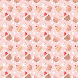 Sweet Cupcakes Wallpaper & Surface Covering (Water Activated 24"x 24" Sample)