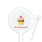 Sweet Cupcakes White Plastic 5.5" Stir Stick - Round - Closeup