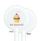 Sweet Cupcakes White Plastic 5.5" Stir Stick - Single Sided - Round - Front & Back