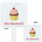 Sweet Cupcakes White Plastic Stir Stick - Double Sided - Approval