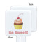 Sweet Cupcakes White Plastic Stir Stick - Single Sided - Square - Approval