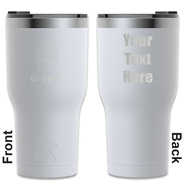 Custom Sweet Cupcakes RTIC Tumbler - White - Engraved Front & Back (Personalized)