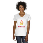 Sweet Cupcakes Women's V-Neck T-Shirt - White - Small (Personalized)