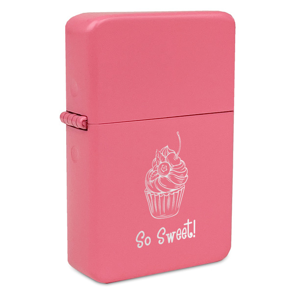 Custom Sweet Cupcakes Windproof Lighter - Pink - Double Sided & Lid Engraved (Personalized)