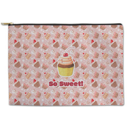 Sweet Cupcakes Zipper Pouch - Large - 12.5"x8.5" w/ Name or Text