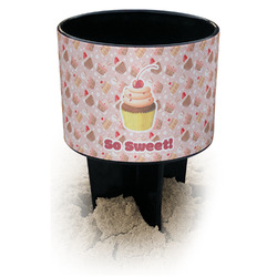 Sweet Cupcakes Black Beach Spiker Drink Holder (Personalized)