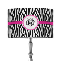 Zebra Print 12" Drum Lamp Shade - Fabric (Personalized)