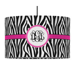 Zebra Print 12" Drum Pendant Lamp - Fabric (Personalized)