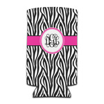 Zebra Print Can Cooler (tall 12 oz) (Personalized)