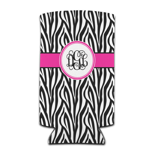 Custom Zebra Print Can Cooler (tall 12 oz) (Personalized)