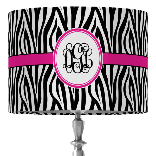 Custom Zebra Print 16" Drum Lamp Shade - Fabric (Personalized)