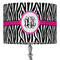 Zebra Print 16" Drum Lampshade - ON STAND (Fabric)