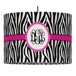 Zebra Print 16" Drum Pendant Lamp - Fabric (Personalized)