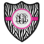 Zebra Print Iron On Shield Patch B w/ Monogram