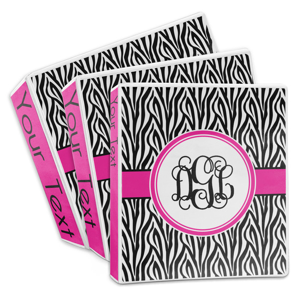 Custom Zebra Print 3-Ring Binder (Personalized)