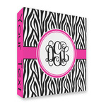 Zebra Print 3 Ring Binder - Full Wrap - 2" (Personalized)