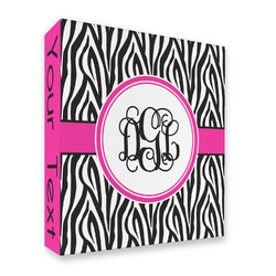 Zebra Print 3 Ring Binder - Full Wrap - 2" (Personalized)