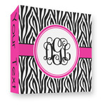 Zebra Print 3 Ring Binder - Full Wrap - 3" (Personalized)