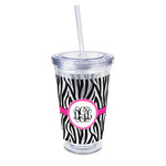 Zebra Print 16oz Double Wall Acrylic Tumbler with Lid & Straw - Full Print (Personalized)