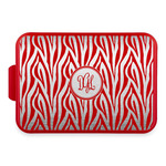 Zebra Print Aluminum Baking Pan with Red Lid (Personalized)