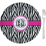 Zebra Print Glass Appetizer / Dessert Plate 8" (Personalized)