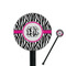 Zebra Print Black Plastic 5.5" Stir Stick - Round - Closeup