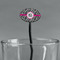 Zebra Print Black Plastic 7" Stir Stick - Oval - Main