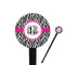 Zebra Print Black Plastic 7" Stir Stick - Round - Closeup