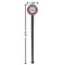 Zebra Print Black Plastic 7" Stir Stick - Round - Dimensions