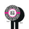 Zebra Print Black Plastic 7" Stir Stick - Single Sided - Round - Front & Back