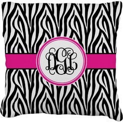 Zebra Print Faux-Linen Throw Pillow 16" (Personalized)