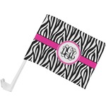 Zebra Print Car Flag - Small w/ Monogram