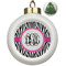 Zebra Print Ceramic Christmas Ornament - Xmas Tree (Front View)