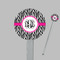 Zebra Print Clear Plastic 7" Stir Stick - Round - Closeup