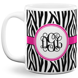 Zebra Print 11 Oz Coffee Mug - White (Personalized)