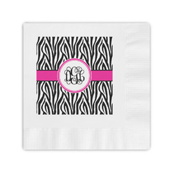 Zebra Print Coined Cocktail Napkins (Personalized)