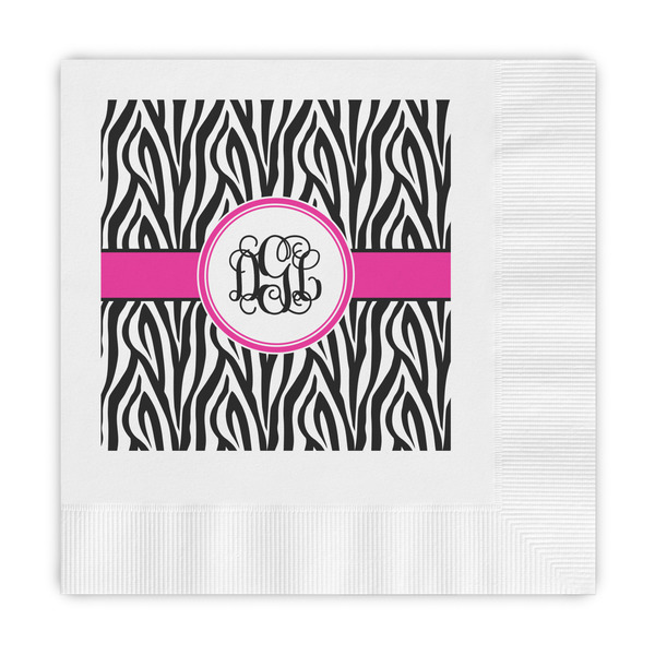 Custom Zebra Print Embossed Decorative Napkins (Personalized)