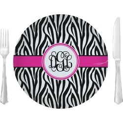 Zebra Print Glass Lunch / Dinner Plate 10" (Personalized)