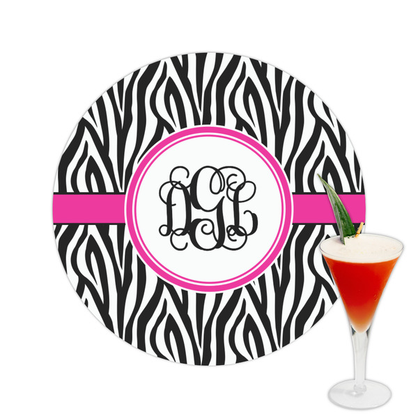 Custom Zebra Print Printed Drink Topper -  2.5" (Personalized)