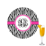 Zebra Print Printed Drink Topper - 2.15" (Personalized)