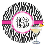 Zebra Print Printed Drink Topper - 3.5" (Personalized)