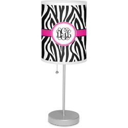 Zebra Print 7" Drum Lamp with Shade Linen (Personalized)