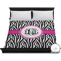 Zebra Print Duvet Cover - King (Personalized)