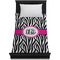 Zebra Print Duvet Cover - Twin - On Bed - No Prop