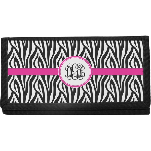 Custom Zebra Print Canvas Checkbook Cover (Personalized)