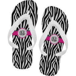 Zebra Print Flip Flops - Small (Personalized)