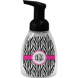 Zebra Print Foam Soap Bottle - Black (Personalized)